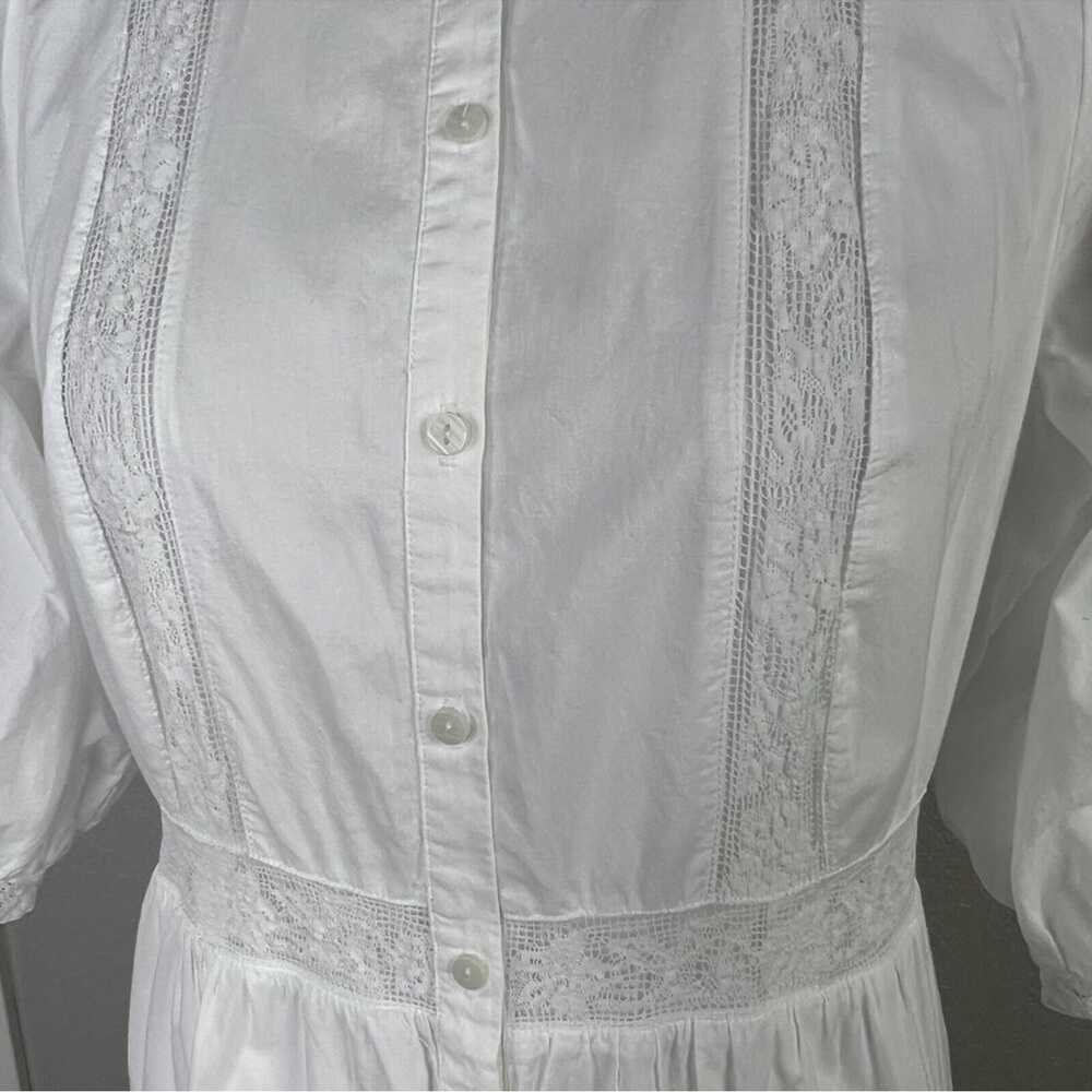 LoveShackFancy X Target Phoebe Button Up White Eyelet Lace Midi Dress - Picture 7 of 12